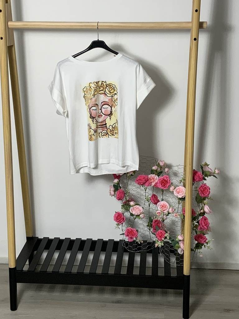 FIR. 16215 T-Shirt mit  Bild Frauen Gesicht