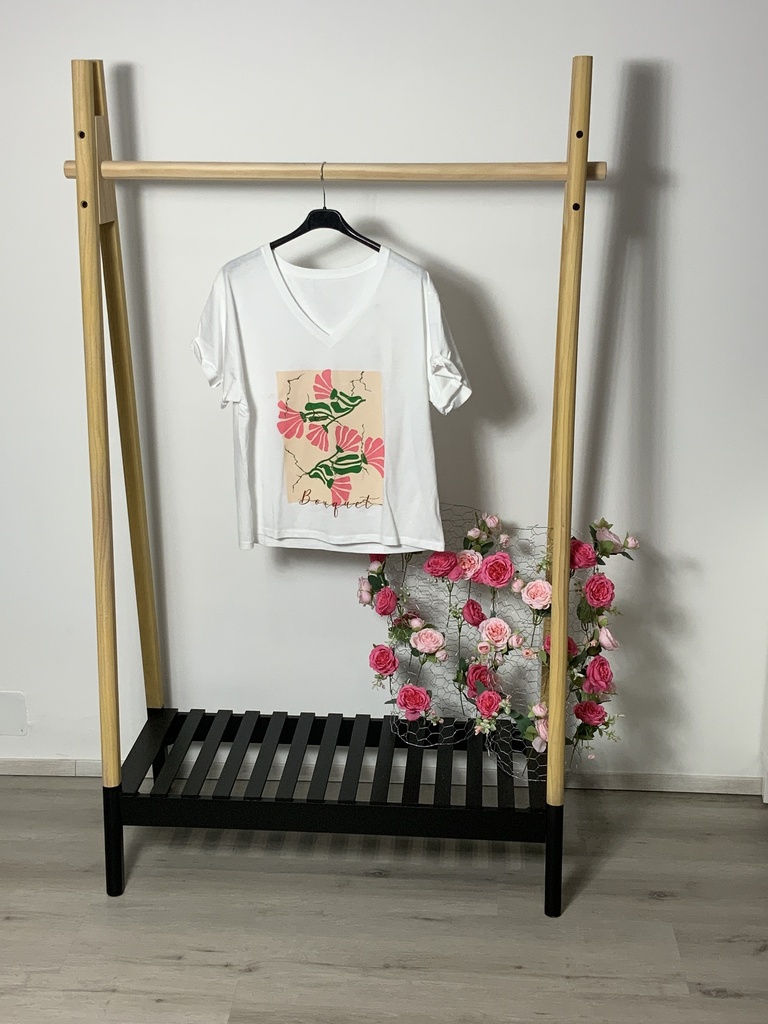 FIR. 00088FSV T-Shirt mit Blumen Größe bis 40