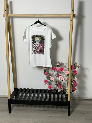 [P0008964] FIR. 16854 T-Shirt mit  Bild Katze