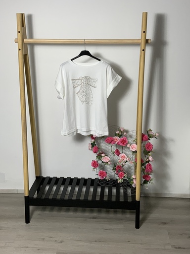 [P0009018] FIR. 16799 T-Shirt mit  Masche Größe bis 40